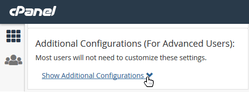 cPanel show additional configurations