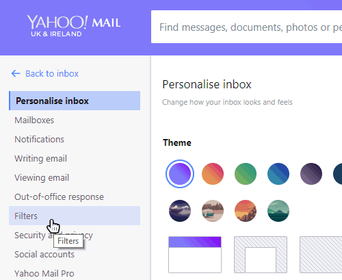 Yahoo Mail Filters