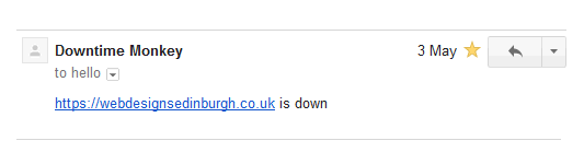 A downtime alert email downtime alert email